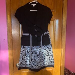 Dressbarn Elegant Black & White 2 Piece Set